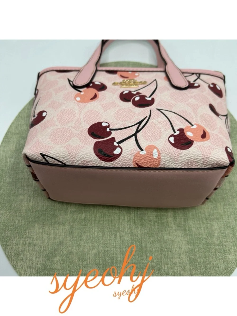 Coach Pink Cherry Print Mini Tote Bag